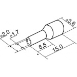 Наконечники трубчасті НТ 1,5-08 жовті (100 шт.) - Зображення 3