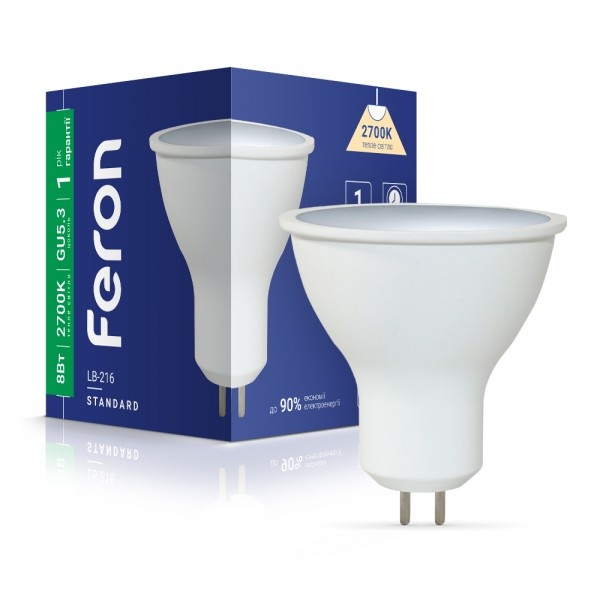 Світлодіодна лампа Feron LB-216 8W G5.3 2700K