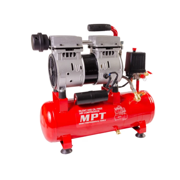 Компрессор безшумний MPT PROFI OIL FREE 10 л 600 Вт 1450 об/хв 7 атм мідна обмотка MAC60103S