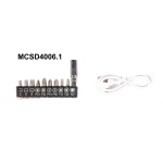 Викрутка акумуляторна поворотна MPT 4 В Li-ion 1.5 Аг 250 об/хв 3.5 Нм реверс USB аксесуари 10 шт MCSD4006.1 - Зображення 5