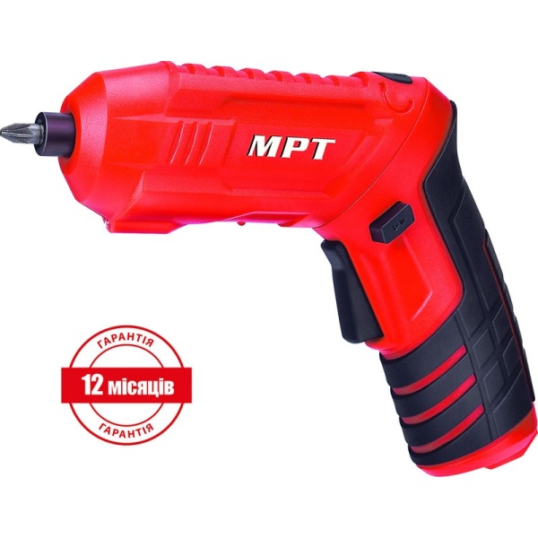 Викрутка акумуляторна поворотна MPT 4 В Li-ion 1.5 Аг 250 об/хв 3.5 Нм реверс USB аксесуари 10 шт MCSD4006.1