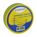 Стрічка ізоляційна 0,13мм*19мм/20м жовто-зелена
