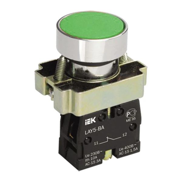 Кнопка керування LAY5-BA31 без підсвічування зелена 1з IEK (BBT60-BA-K06)
