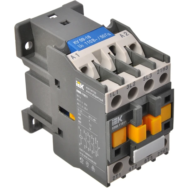Контактор КМІ-11811 18А 110В/АС3 1р (НЗ) IEK (KKM11-018-110-01)