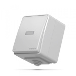 VIDEX BINERA IP65 Выключатель наружный 1кл с подсветкой серый (VF-BNW11L-G) (10/100)