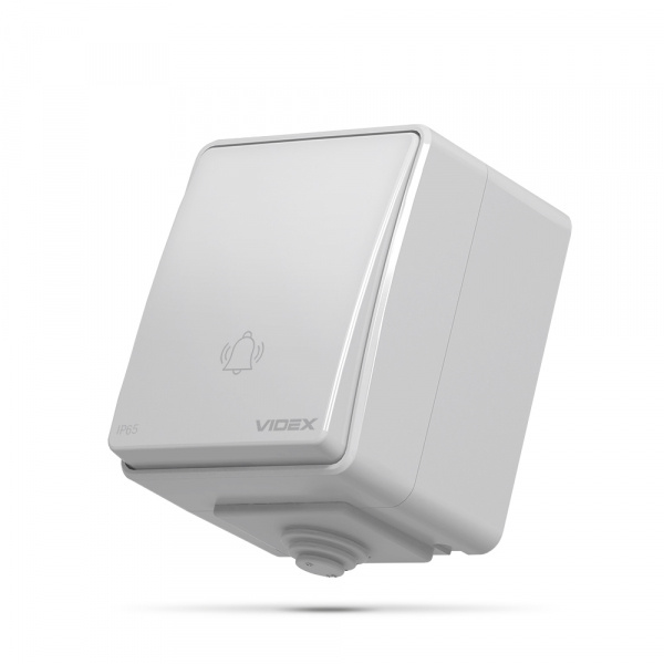 VIDEX BINERA IP65 Кнопка звонка серая (VF-BNW11DB-G) (10/100)