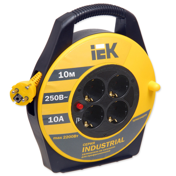 Котушка УК10 з т/з 4 місця 2Р+PЕ/10м 3х1,5 мм2 "Industrial" (WKP15-16-04-10)
