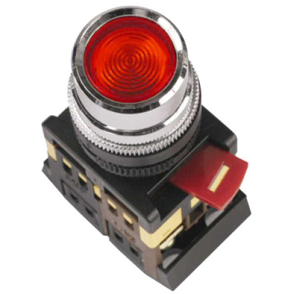 Кнопка ABLF-22 червоний d22мм неон/240В 1з+1р IEK (BBT10-ABLF-K04)