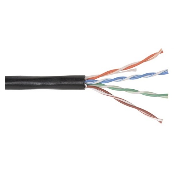 ITK Кабель зв'язку кручена пара U/UTP категорії 5E 4х2х24 (0,51мм) AWG solid, LDPE, 305м, чорний (LC3-C5E04-139)