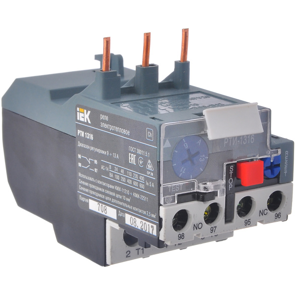 Реле РТІ-1316 електротеплове 9-13А IEK (DRT10-0009-0013)