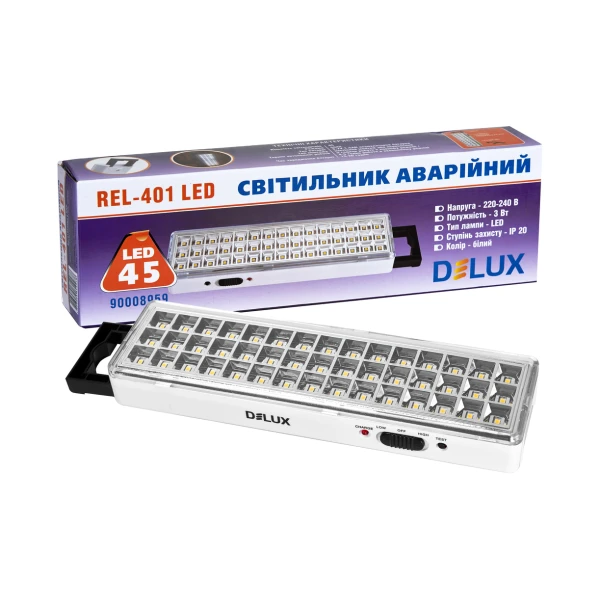Світильник світлодіодний DELUX REL-401 (3.7V1,5Ah) 45 LED 3W 230x65x30
