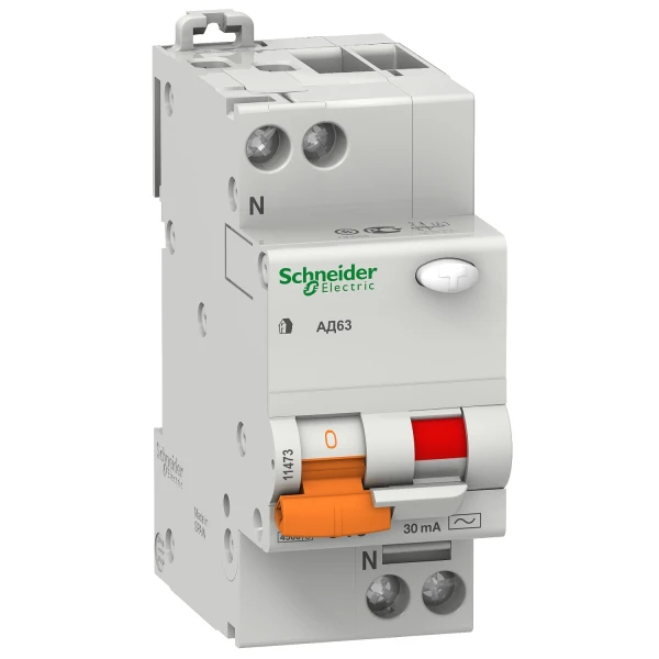 Диференціальний автоматичний вимикач АД63 2P 16A 30мА Domae Schneider Electric (11473)