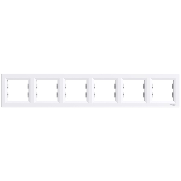 Рамка шестимісна горизонтальна, біла ASFORA Schneider Electric (EPH5800621)
