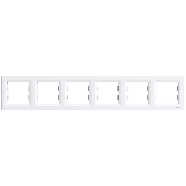 Рамка шестимісна горизонтальна, біла ASFORA Schneider Electric (EPH5800621)
