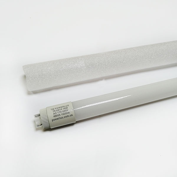 Лампа LED POWERLUX T8 18W 220V 1200mm 1620Lm 4000K скло 2G13