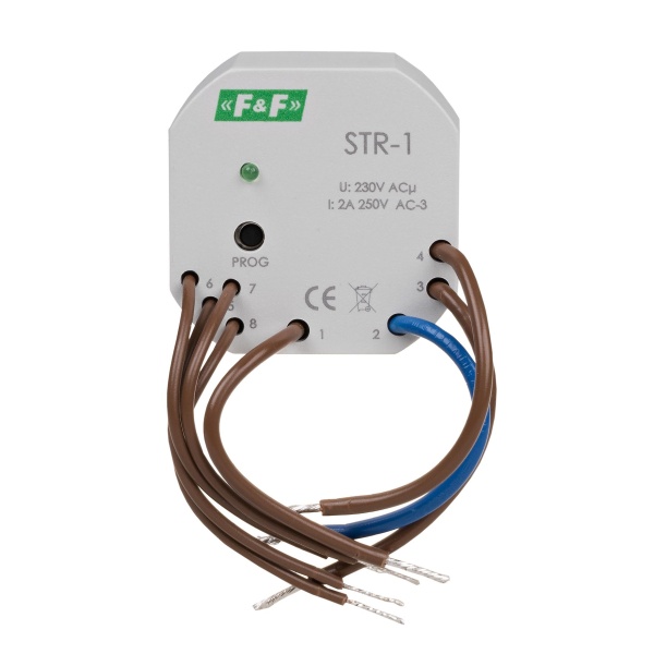 Реле керування ролетами F&F STR-1 напруга 230V AC, двокнопочне