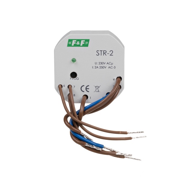 Реле керування ролетами F&F STR-2, 230V AC, однокнопочне