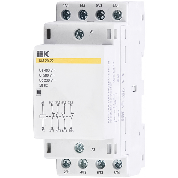 Контактор модульний КМ20-22 AC IEK (MKK20-20-22)