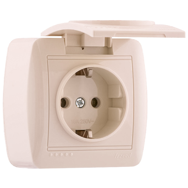 711-0300-123 DEMET Розетка з/з з кришкою крем (10шт/120шт)