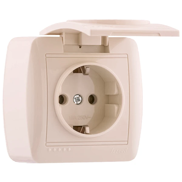 711-0300-123 DEMET Розетка з/з з кришкою крем (10шт/120шт)