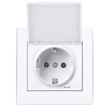 703-0288-123В RAIN Розетка з/з з кришкою ПБТ біла (10шт/120шт)