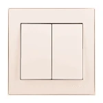 703-0388-101 RAIN Вимикач подвійний крем (10/120 шт)
