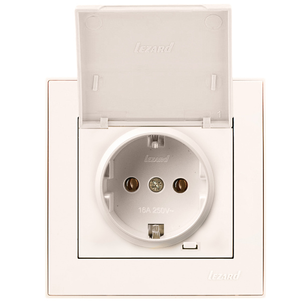 703-0388-123В RAIN Розетка з/з з кришкою ПБТ крем (10/120 шт)