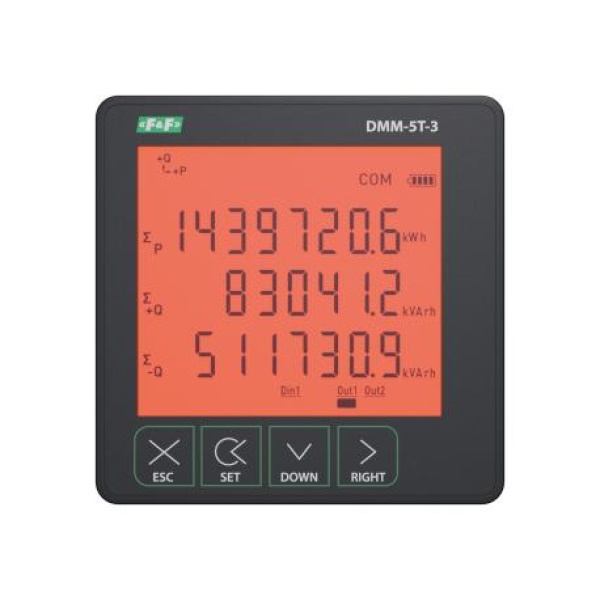 Аналізатор параметрів мережі F&F DMM-5T-3, щитовий, Modbus-RTU