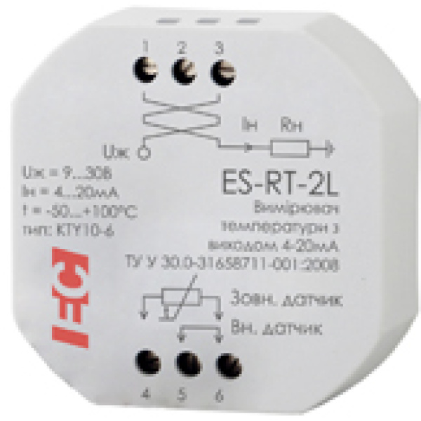Вимірювач температури ES-RT-2L, для датчиків типу КTY10-6