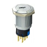 TY 19C-K11/3 Кнопка металева з ключем 3-х поз 2NO+2NC. - Зображення 3