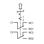 TY 19C-K11/3 Кнопка металева з ключем 3-х поз 2NO+2NC. - Зображення 6