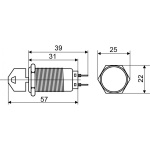 TY 19C-K11/3 Кнопка металева з ключем 3-х поз 2NO+2NC. - Зображення 7