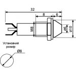 Сигнальна арматура AD22C-8 червона 220V AC - Зображення 4