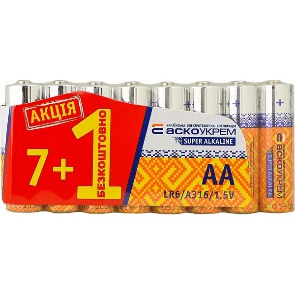 Батарейка лужна AА.LR6. АКЦІЯ (shrink 7+1)