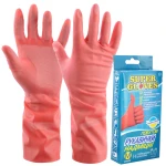 Рукавички гумові побутові Super Gloves Надміцні розмір М Київгума