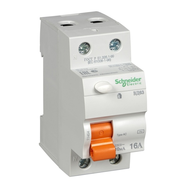 Диференціальний вимикач навантаження ВД63 2P 25A 30МA Domae Schneider Electric (11450)