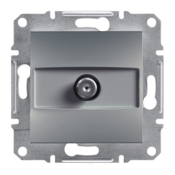 SAT Розетка 4dB прохідна ASFORA сталь Schneider Electric (EPH3700262)