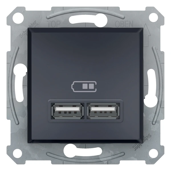 USB Розетка 2,1A антрацит ASFORA Schneider Electric (EPH2700271)