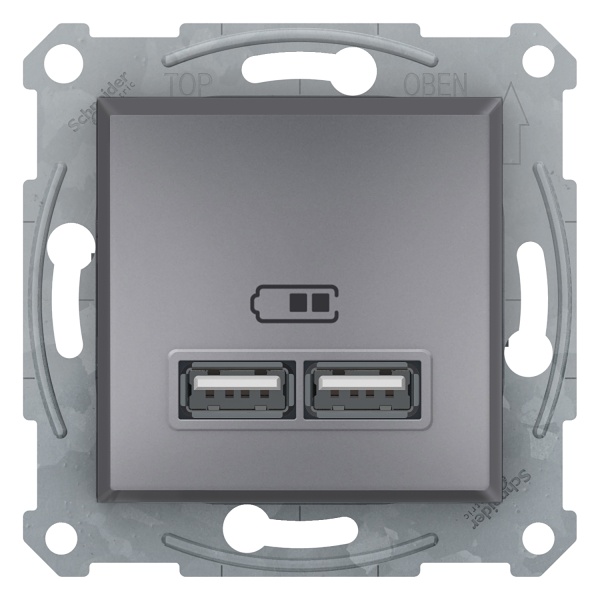 USB Розетка 2,1A сталь ASFORA Schneider Electric (EPH2700262)
