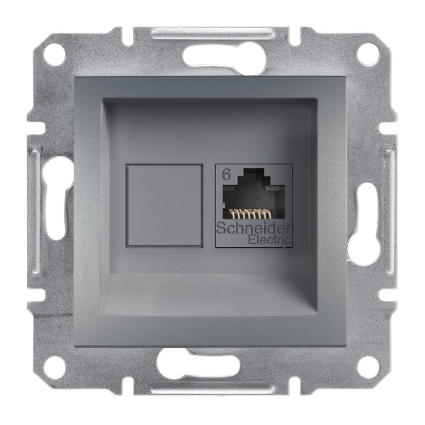 Розетка комп'ютерна RJ45 UTP КАТ.6 ASFORA сталь Schneider Electric (EPH4700162)