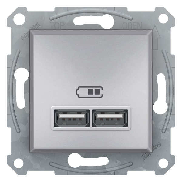 USB Розетка 2,1A алюміній ASFORA Schneider Electric (EPH2700261)