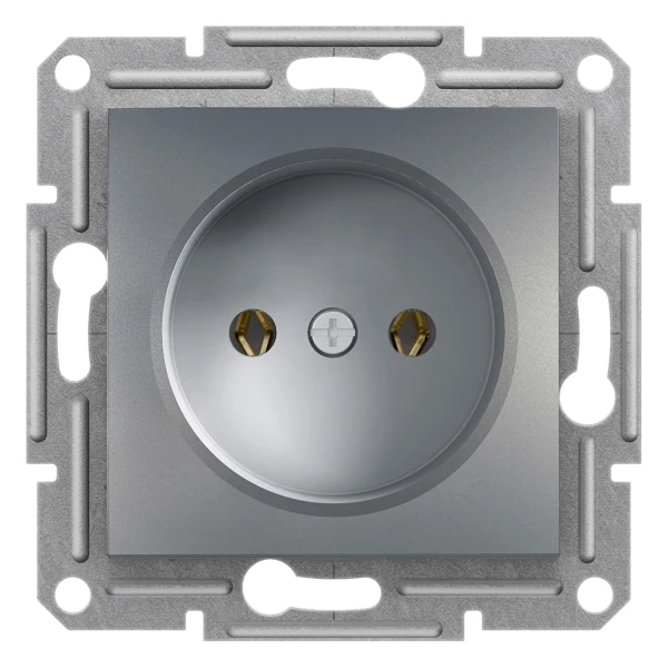 Розетка без заземлення ASFORA сталь Schneider Electric (EPH3000162)