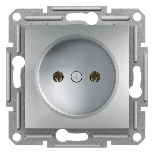 Розетка без заземлення ASFORA алюміній Schneider Electric (EPH3000161)