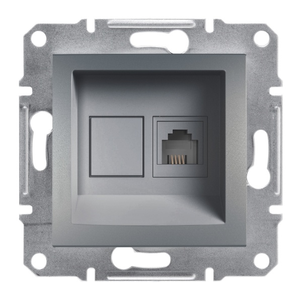 Розетка телефонна RJ11 ASFORA сталь Schneider Electric (EPH4100162)
