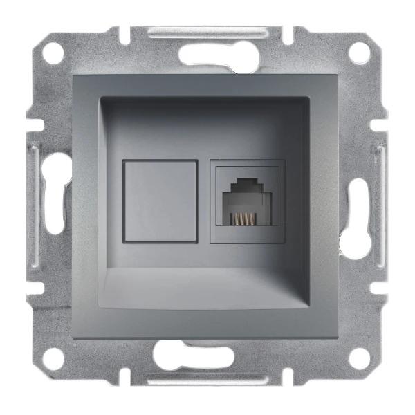 Розетка телефонна RJ11 ASFORA сталь Schneider Electric (EPH4100162)