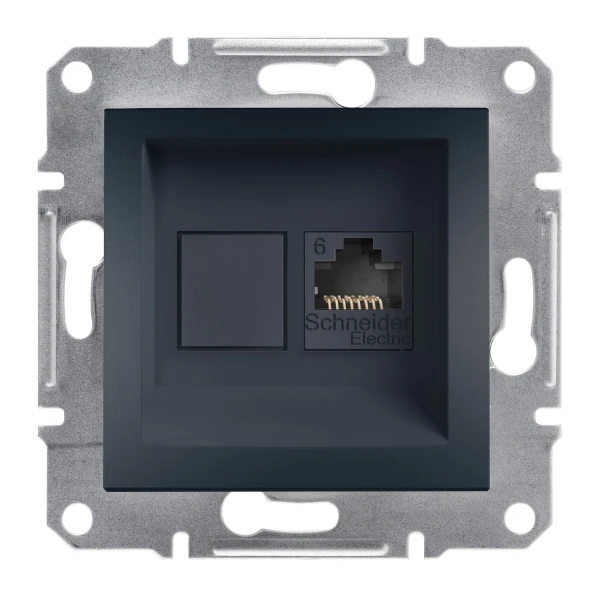 Розетка комп'ютерна RJ45 UTP КАТ.6 ASFORA антрацит Schneider Electric (EPH4700171)