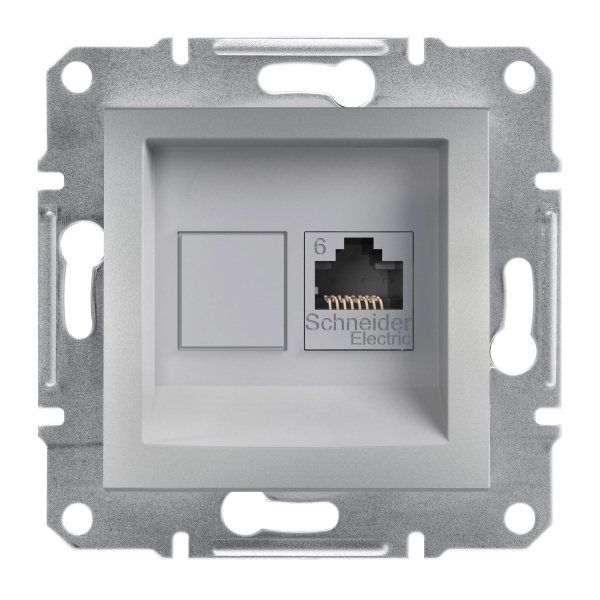 Розетка комп'ютерна RJ45 UTP КАТ.6 ASFORA алюміній Schneider Electric (EPH4700161)