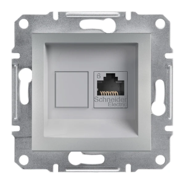 Розетка комп'ютерна RJ45 UTP КАТ.6 ASFORA алюміній Schneider Electric (EPH4700161)