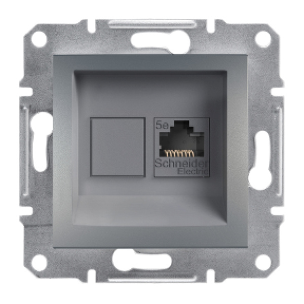 Розетка комп'ютерна RJ45 UTP КАТ. 5Е ASFORA сталь Schneider Electric (EPH4300162)