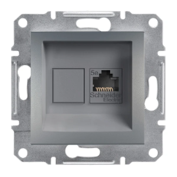Розетка комп'ютерна RJ45 UTP КАТ. 5Е ASFORA сталь Schneider Electric (EPH4300162)